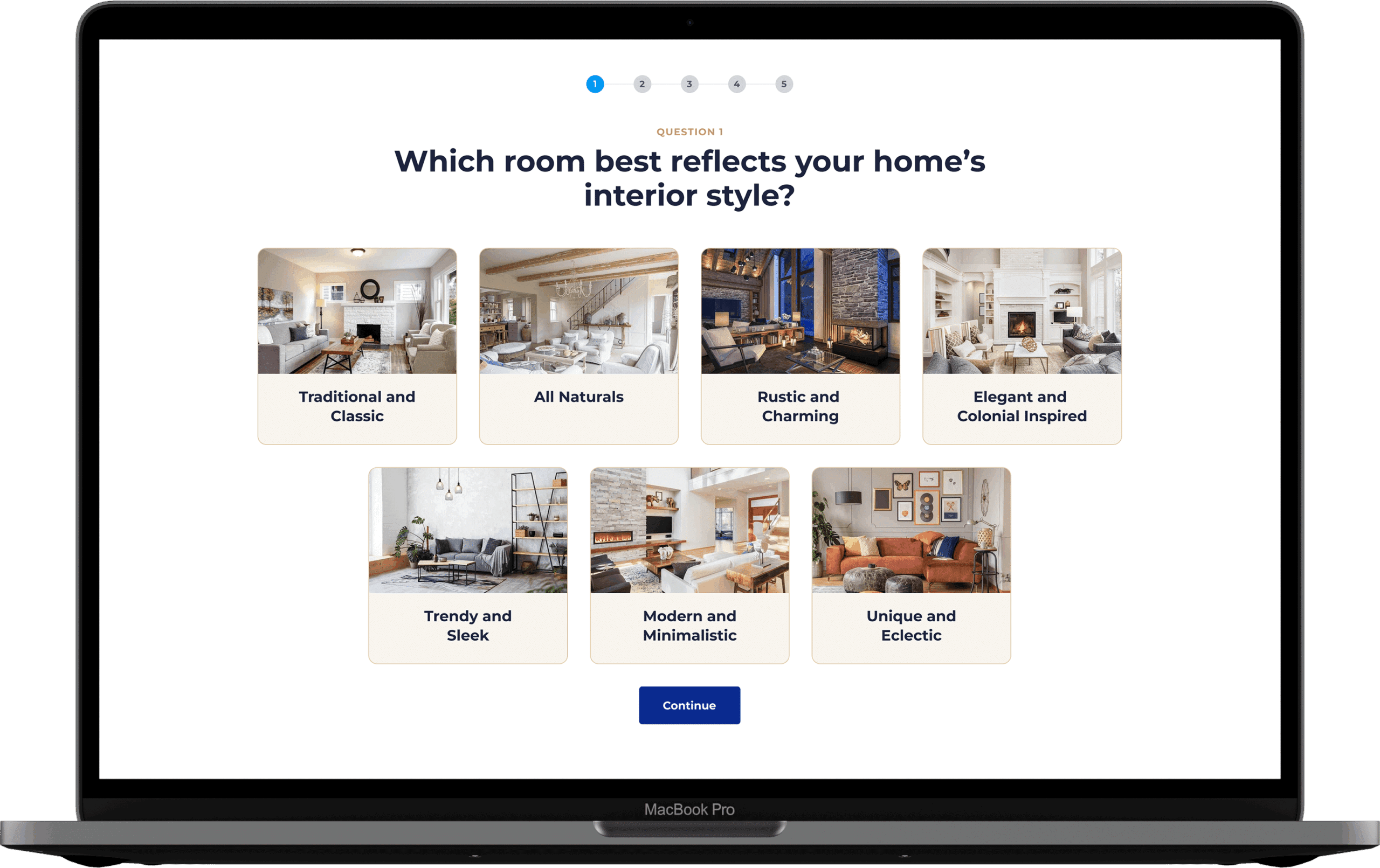 Window Style Finder Quiz on Laptop